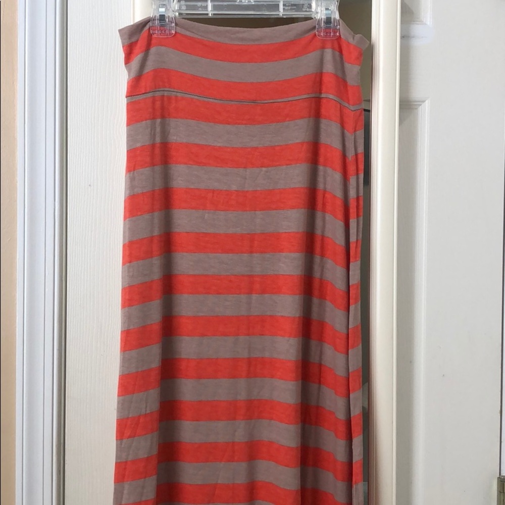 Coral and Beige Maxi Skirt